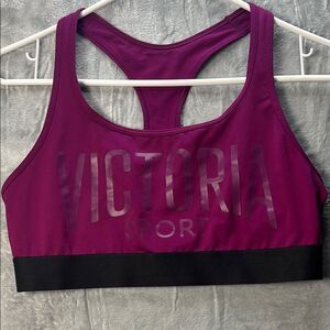 Victoria’s Secret Sport The Player Fuchsia Purple Logo Racerback Bra Size L